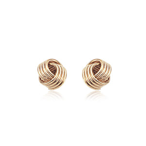 14ky gold Interlocking coil pierced stud earrings