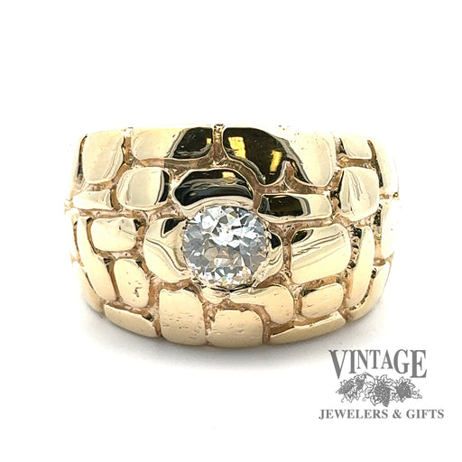 14ky gold ring with .40 carat antique natural diamond