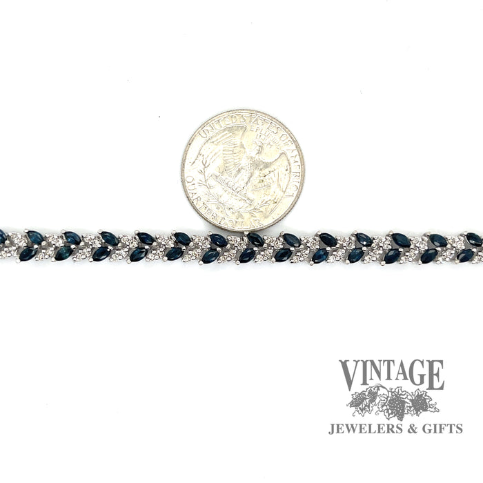 Sapphire and diamond 14KW gold bracelet scale