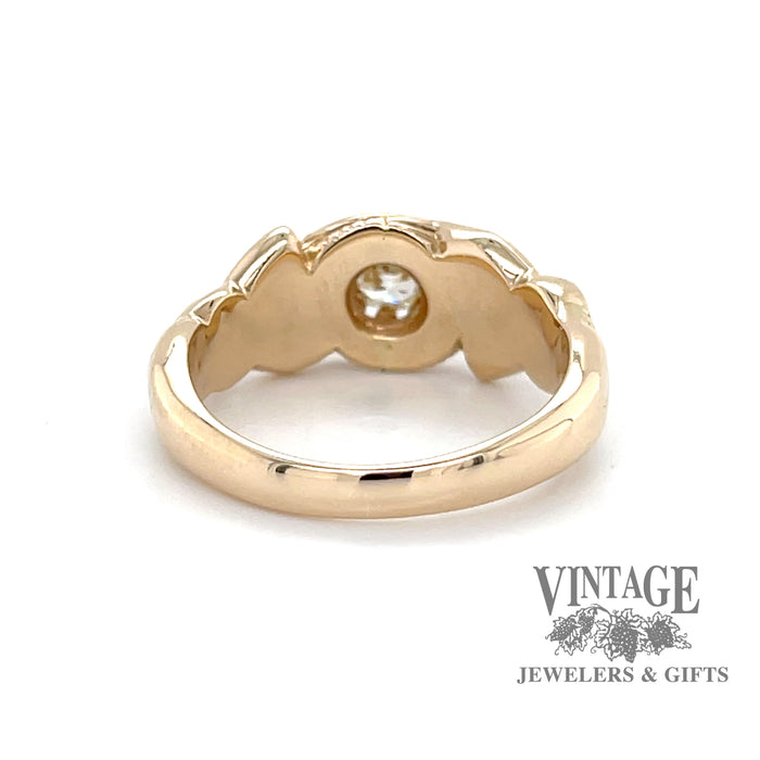 Art nouveau antique diamond 14ky gold ring bottom
