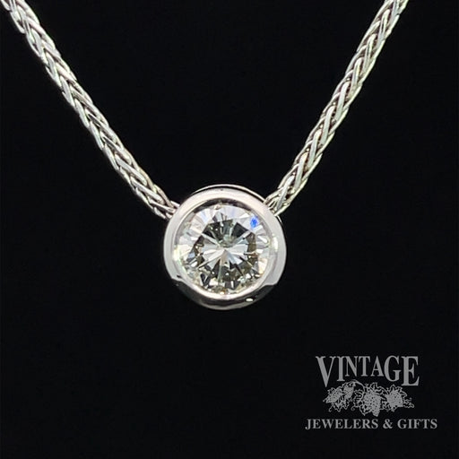 .72 ct natural diamond bezel slide 18”necklace.