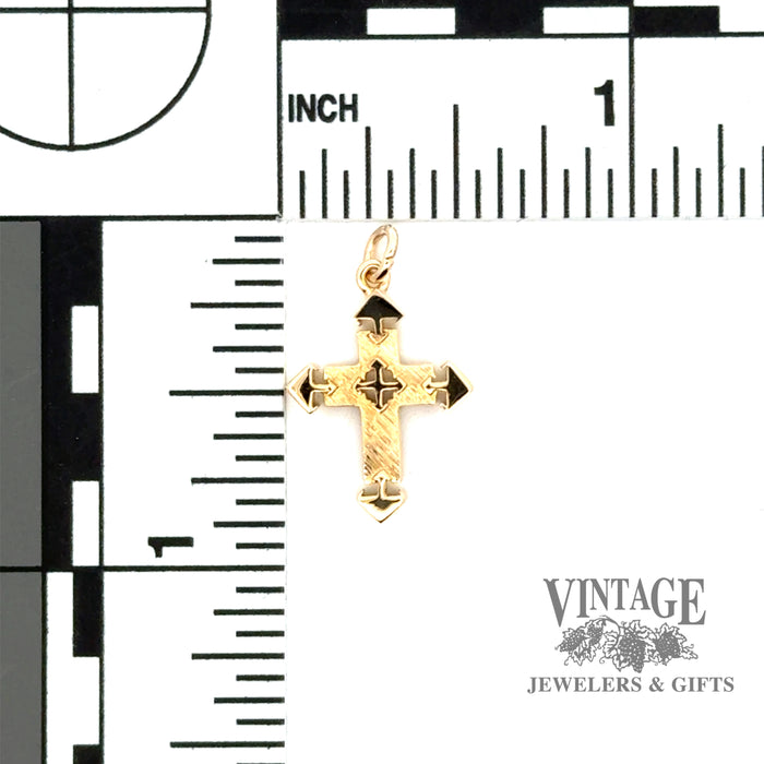 14ky gold Roman cross with scale