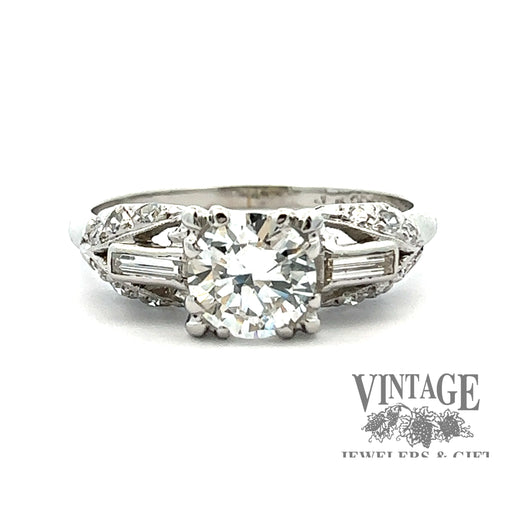 .70 CTW Platinum vintage illusion head diamond ring
