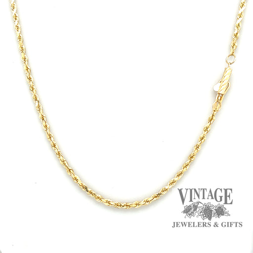 30” 14ky solid gold 2mm rope chain