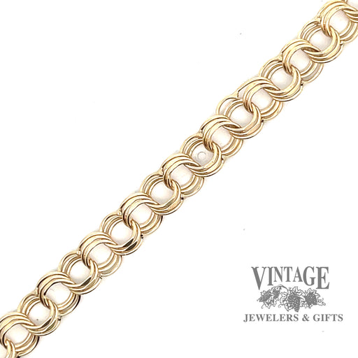 7” 14ky gold 8mm width charm bracelet
