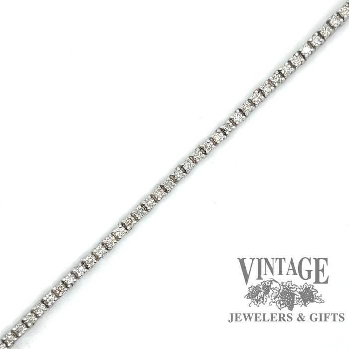 8” 2.25ctw. 2mm natural diamond line 14kw bracelet