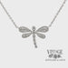 Revolving video of 14 karat white gold .14 carats total weight diamond dragonfly necklace