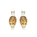 14 karat yellow gold oval citrine and diamond earrings