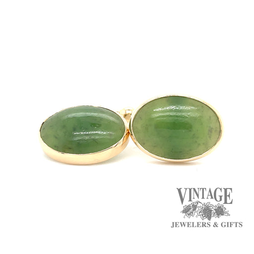 Vintage Jadeite 14ky gold cufflinks