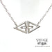 14 karat white gold diamond marquise shaped outline pendant, rear view