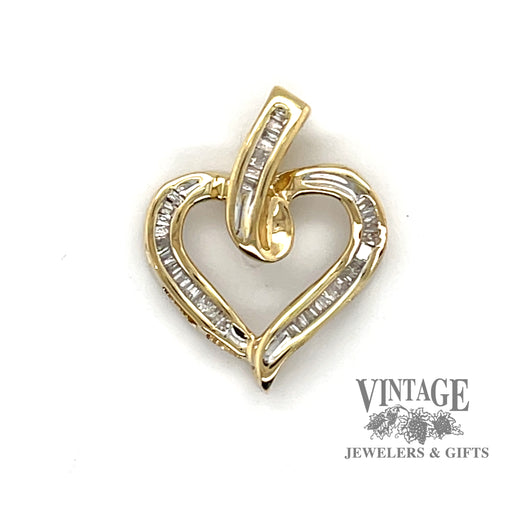 10 karat yellow gold .30ctw diamond heart shape pendant