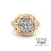 Nature inspired Diamond cluster Ring in 14k Yellow Gold FRONT