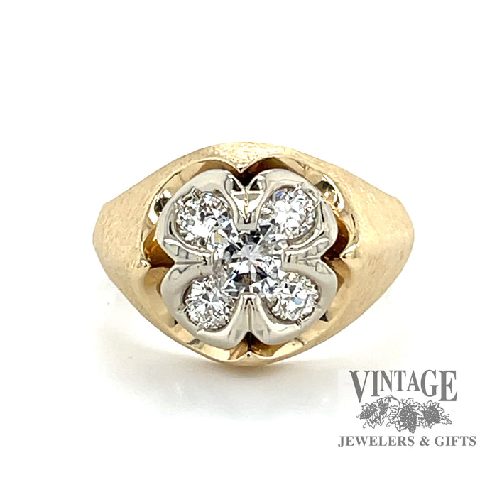 14K YELLOW GOLD OLD ENGLISH INITIAL RING | Patty Q's Jewelry Inc