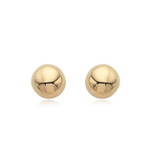 14 karat yellow gold 10mm button pierced post stud earrings