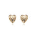 14 karat yellow gold lined heart shape pierced stud earrings