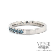 Aquamarine 14k white gold ring band side 2
