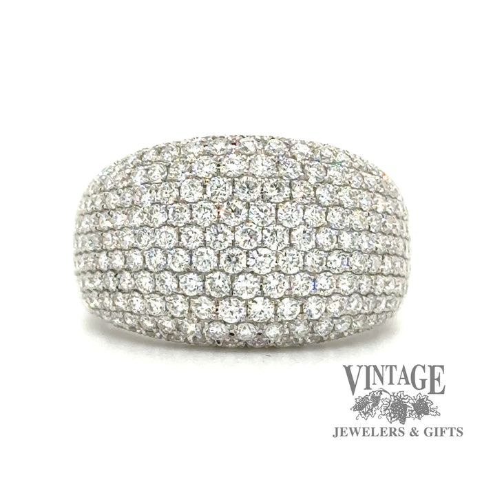 Domed 2.07 CTW diamond pave 18kw gold ring