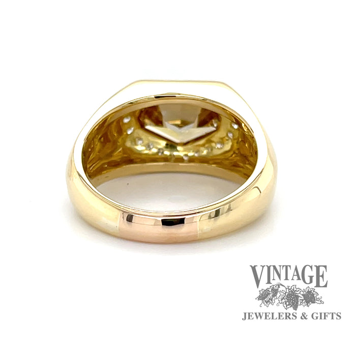 Shield shaped brown diamond 18ky gold ring bottom