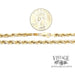 20” 14ky solid gold 4mm rope chain scale