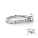 14 karat white gold 1.4 ctw natural diamond estate engagement ring, side view