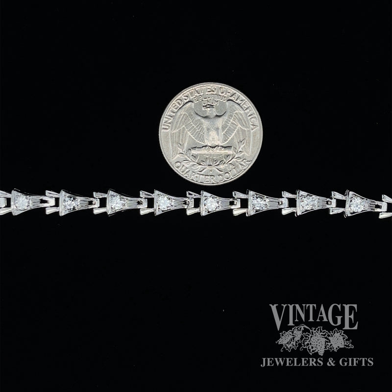 Art deco 14KW gold and diamond bracelet scale