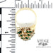 Emerald and diamond spiral cluster 14ky gold ring scale