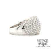 Domed 2.07 CTW diamond pave 18kw gold ring side