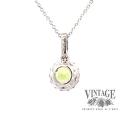 Peridot and diamond 18kw gold pendant back