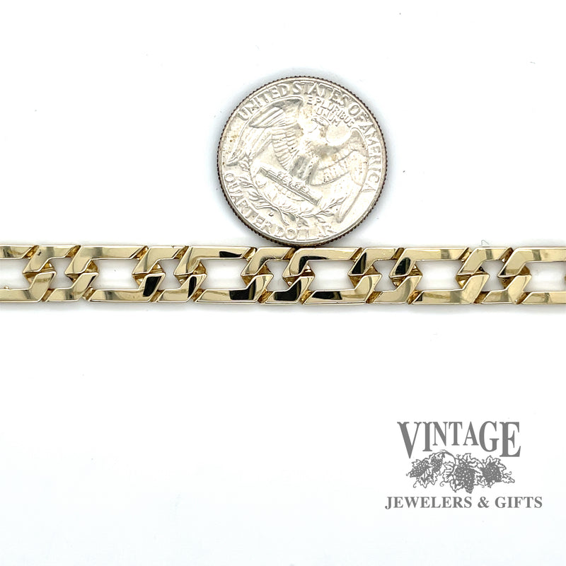 8” Figaro 14ky solid gold bracelet SCALE