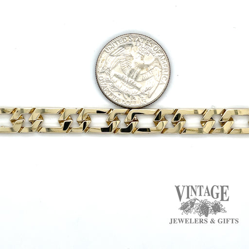 8” Figaro 14ky solid gold bracelet SCALE