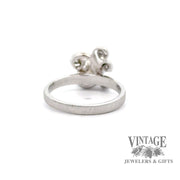 14kw gold .78ctw diamond vintage cluster ring, underside