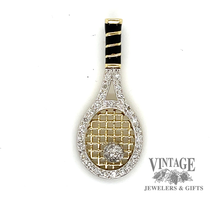 Tennis Charm/pendant in Two Tone 14k and Diamonds