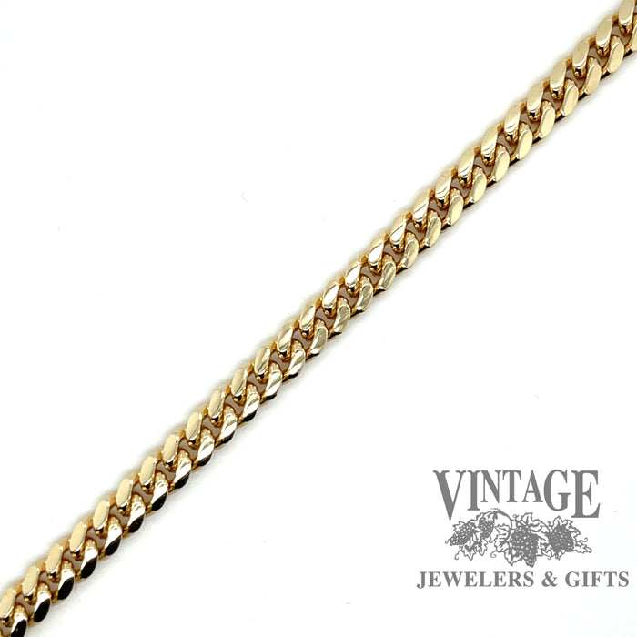 14 karat yellow gold 7.5”  6mm solid curb link bracelet