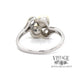 Vintage 14k white gold 2 pearl bypass ring back