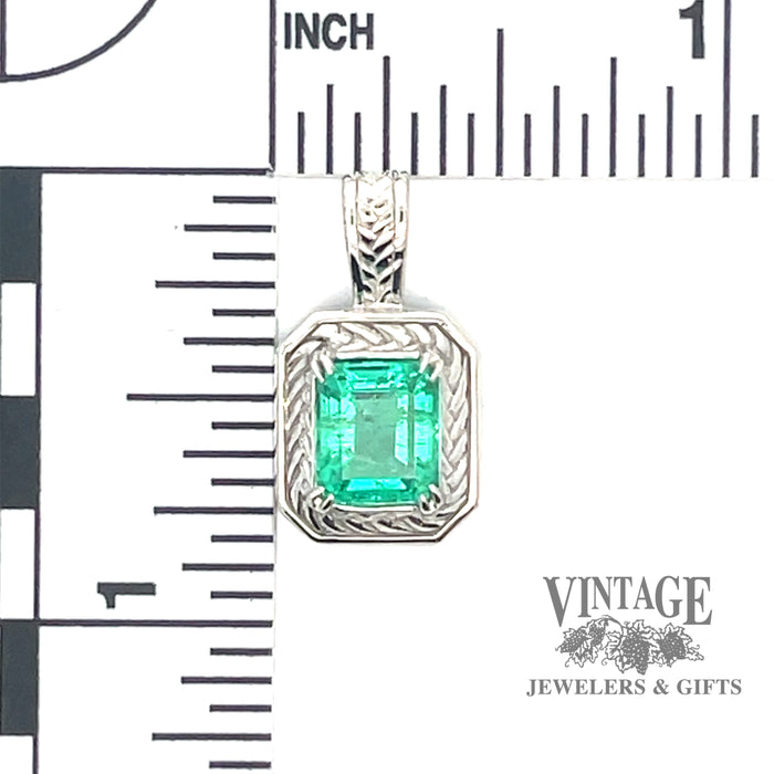 2.16 carat natural emerald 14kw gold pendant scale