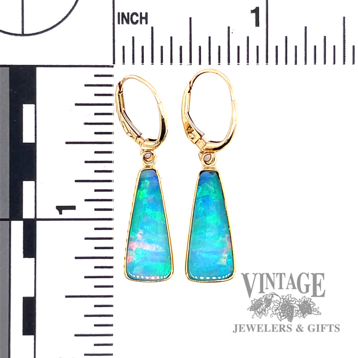 Ethiopian opal 22k gold drop earrings scale