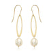 14 karat yellow gold freshwater cultured pearl pierced drop earrings