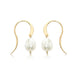 14 karat yellow gold fresh water cultured pearl wire hook drop earrings