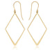 14 karat yellow gold diamond shape wire drop pierced earrings