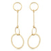 14 karat yellow gold hanging circles pierced drop earrings