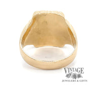 Vintage 14ky gold hollow signet ring bottom