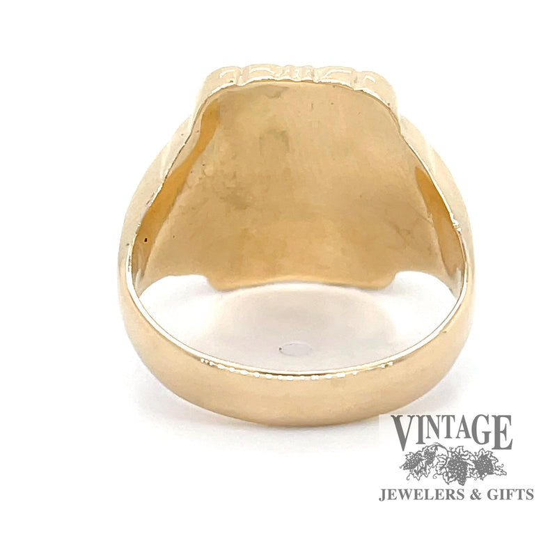 Vintage 14ky gold hollow signet ring bottom