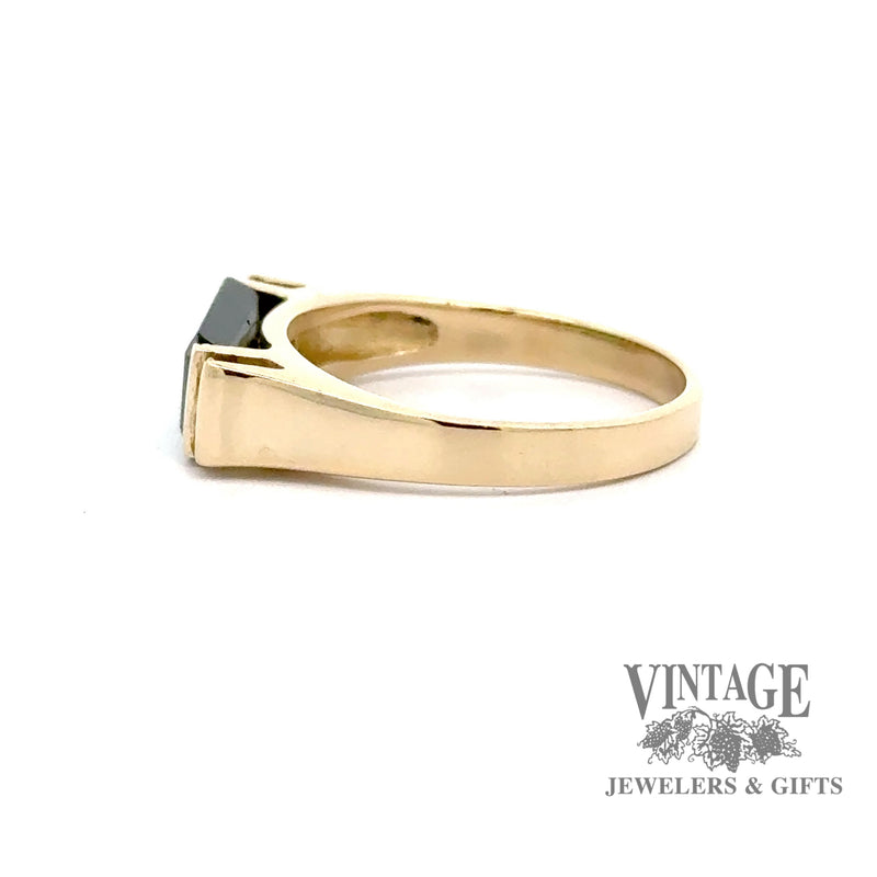 14ky gold 1.75ct green tourmaline and diamond ring, alternate side view