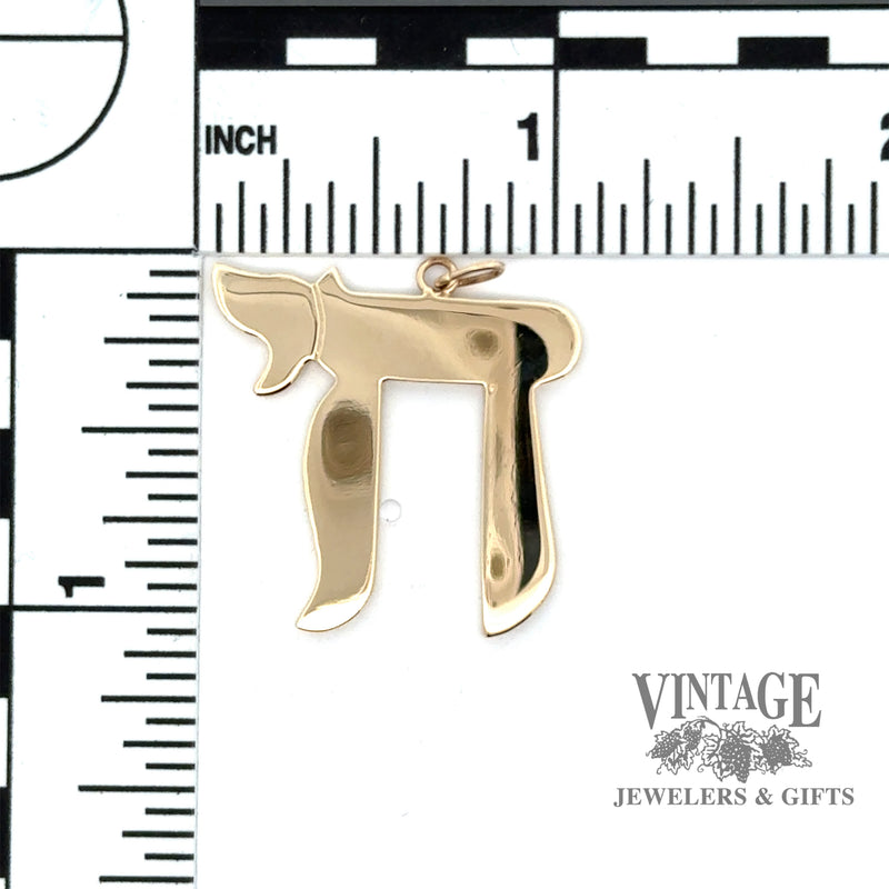 14ky gold Chai pendant with scale