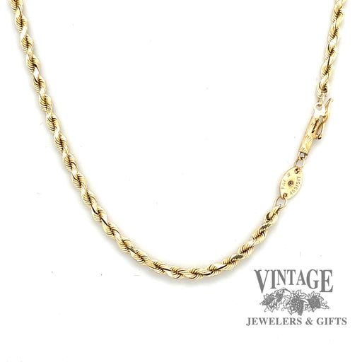 18” 14ky solid gold 2.9 mm rope chain