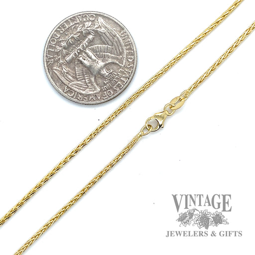 18” wheat chain 14k gold 1.5mm necklace scale