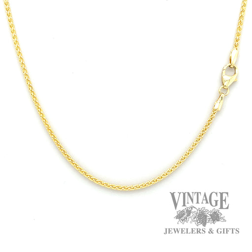 18” wheat chain 14k gold 1.6mm necklace