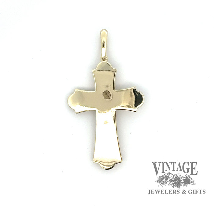 Large 10k two tone gold crucifix with scale