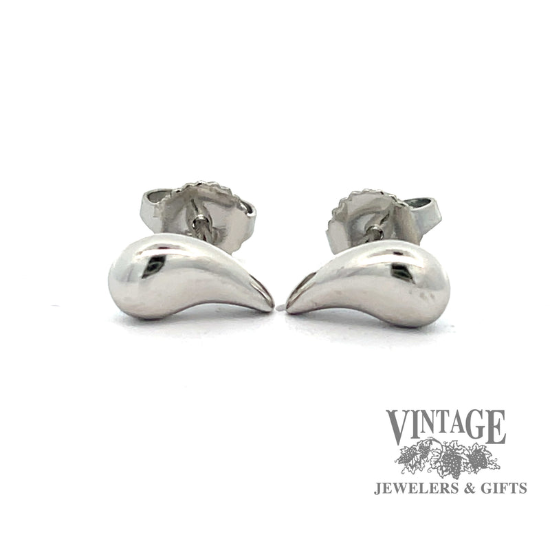 Elsa Peretti, Tiffany and Co platinum teardrop stud earrings