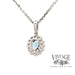 Aquamarine and diamond oval 18kw gold pendant back